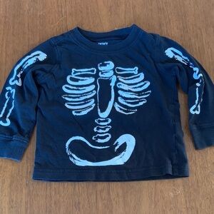 🍓3/$10 Carter's Black Skeleton Long Sleeve Tee size 18m